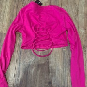 NWT Fashion Nova Lace Back Crop top
